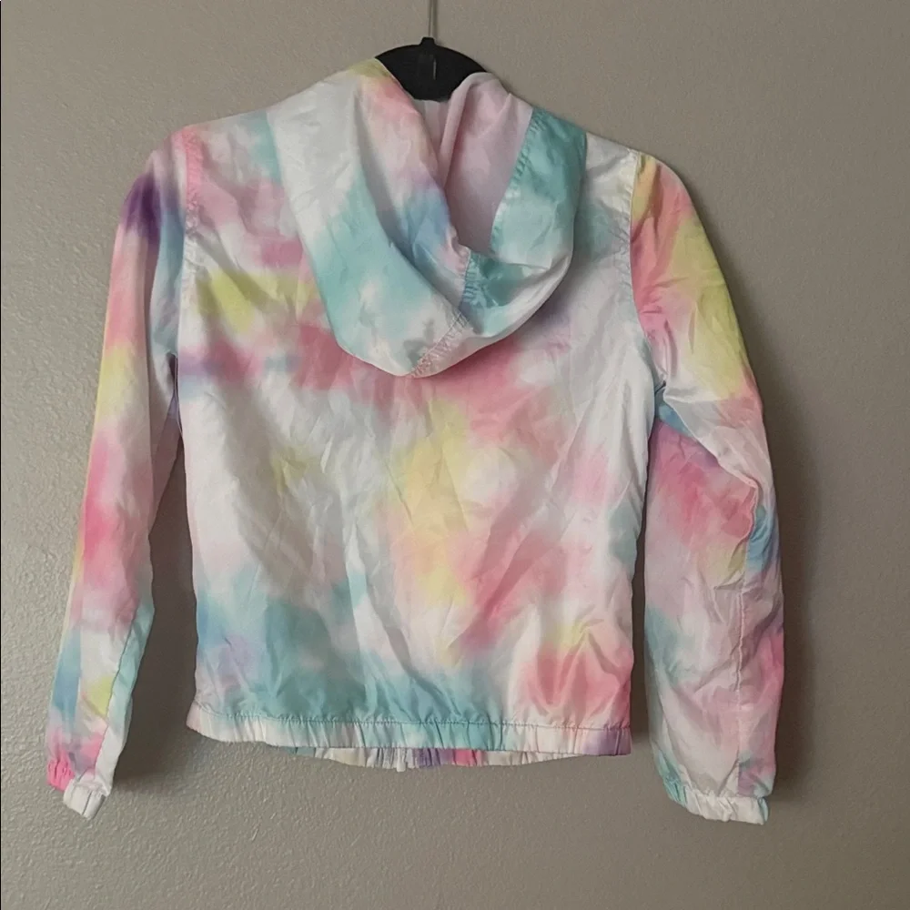Justice Girls Tie-Dye Windbreaker Jacket - Pink, Blue, Purple, Yellow